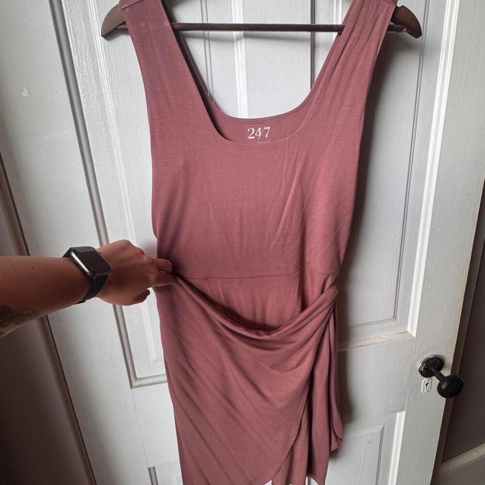 Maurices Women's Pink and Brown Dress